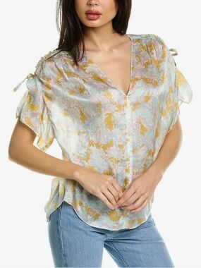 Vince Lotus Ruched Dolman Sleeve Lightweight Silk Blouse, Size Medium, NWOT
